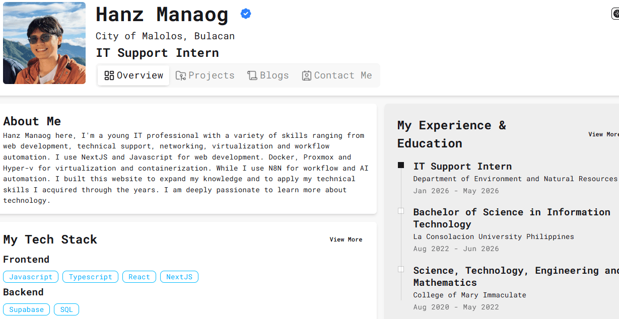 My Portfolio Website project cover